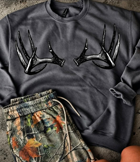 Antlers Hunter Green Camo Shorts & Pullover {SET OR SEPARATE}