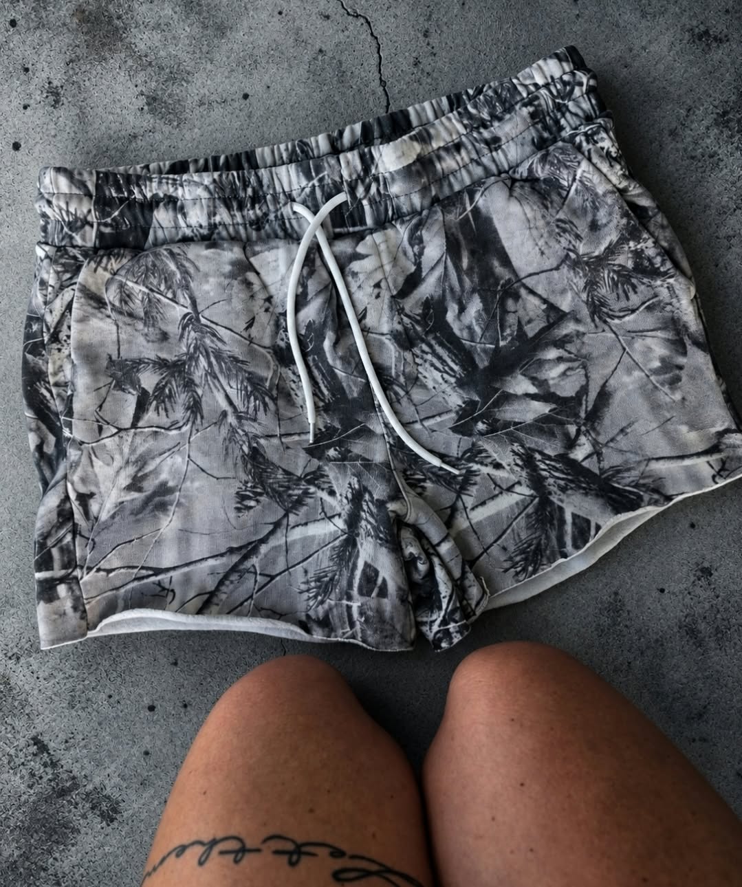 Washed Out Camo Shorts - Unisex fit, fleeced lined, 100% cotton {comfy fit}