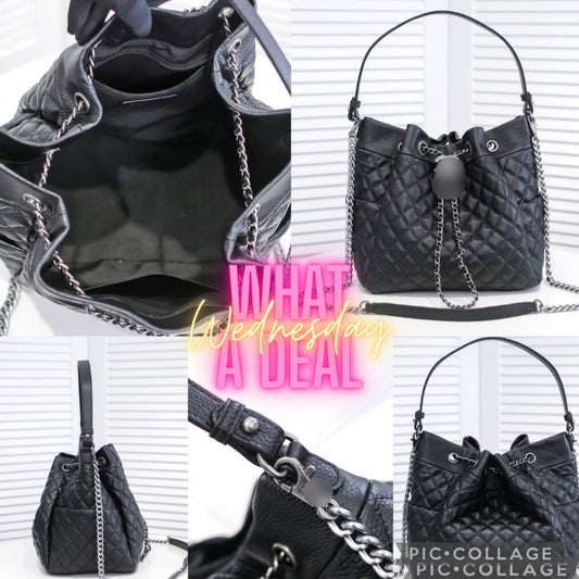Double C quilted shoulder w long strap