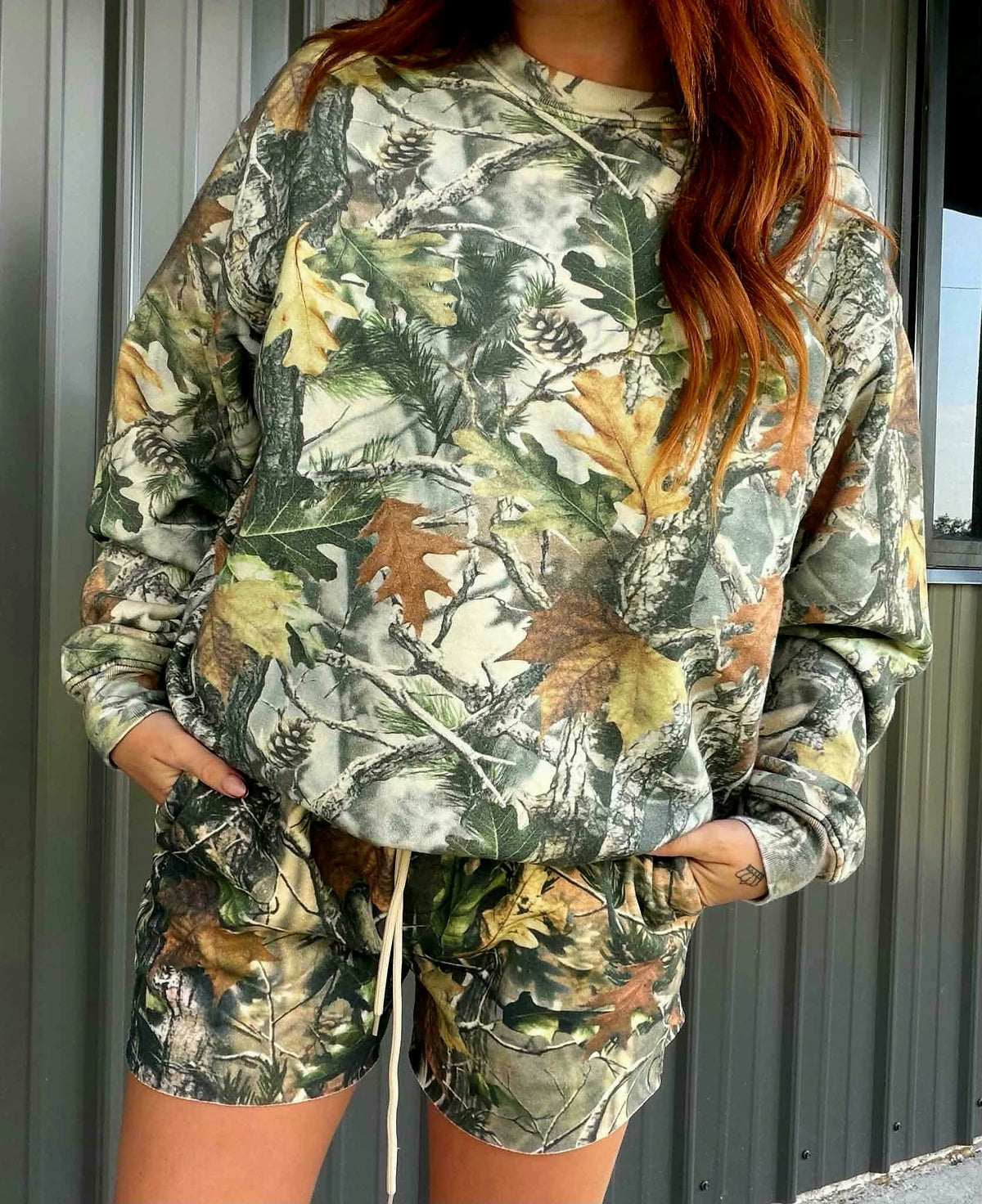 Cozy Fleece Green Camo Pullover TT