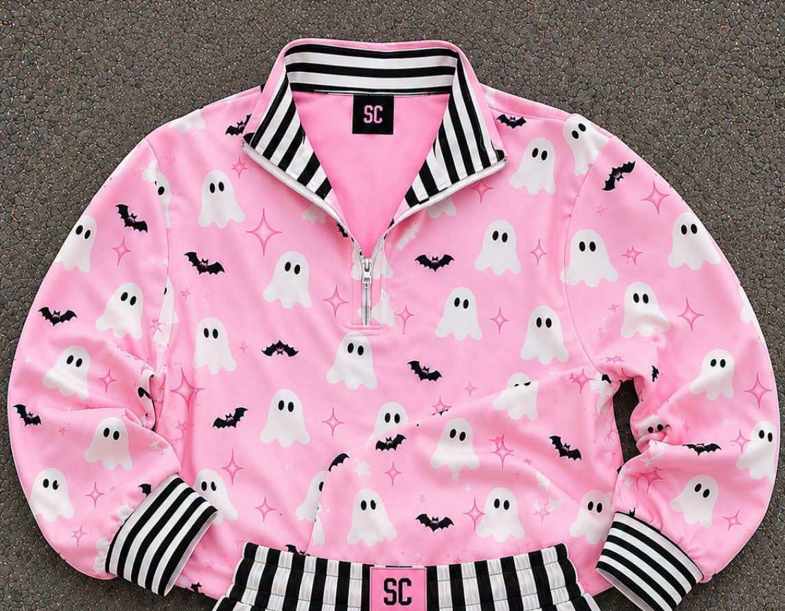 Pink Boo Babe {Quarter Zip Scuba Pullover ONLY} Youth & Adult Pre order Delivering to you early in September SC Custom Piece