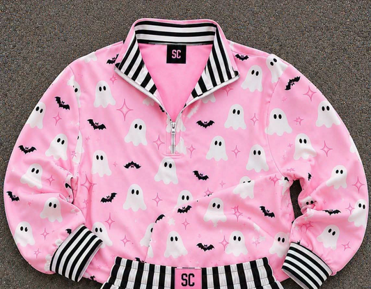Pink Boo Babe {Quarter Zip Scuba Pullover ONLY} Youth & Adult Pre order Delivering to you early in September SC Custom Piece