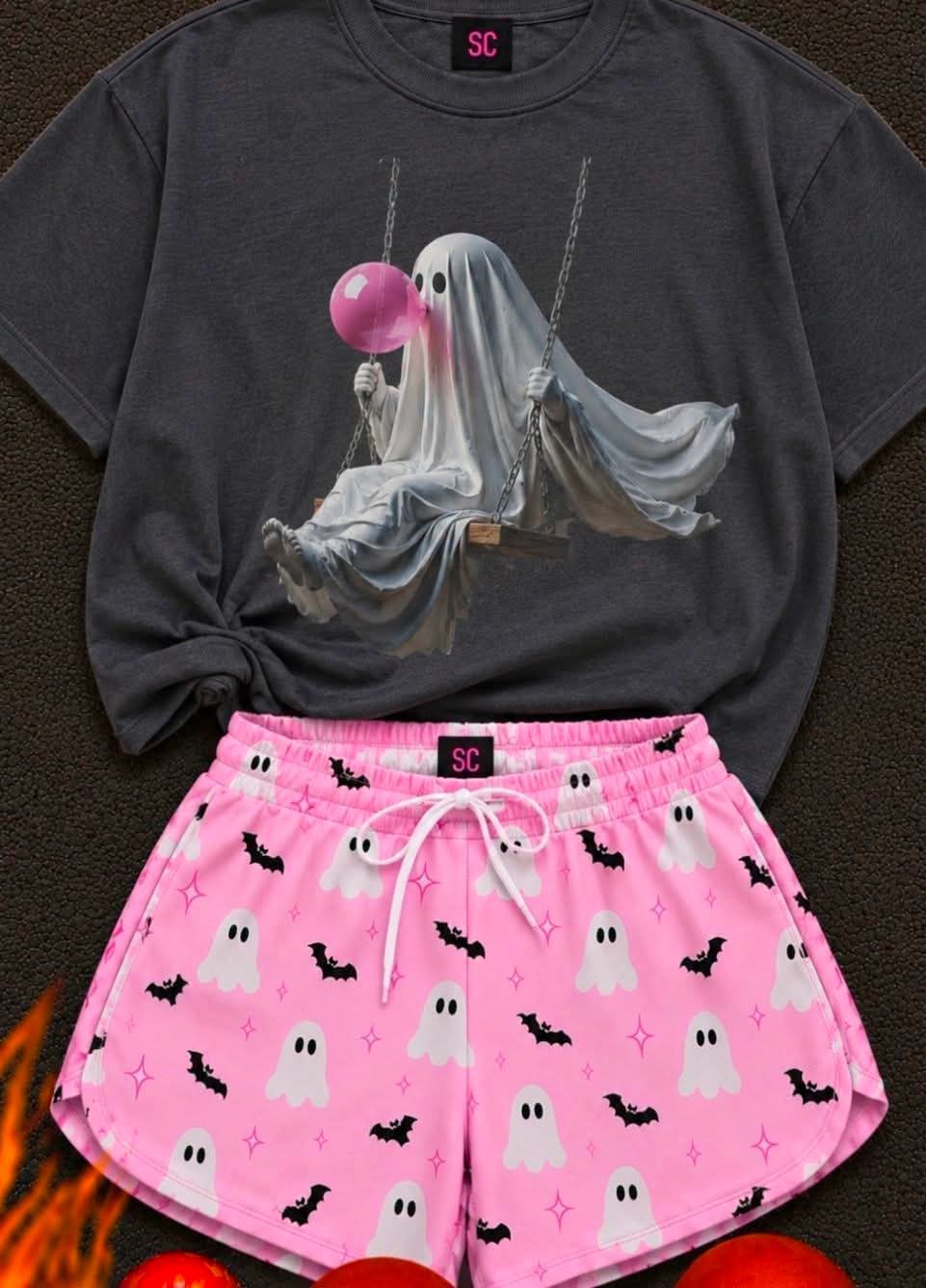 Girly Swinging Ghost Comfort Colors Tee
