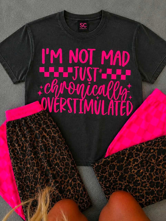 Chronically Overstimulated Vibrant Pink Tee Adult