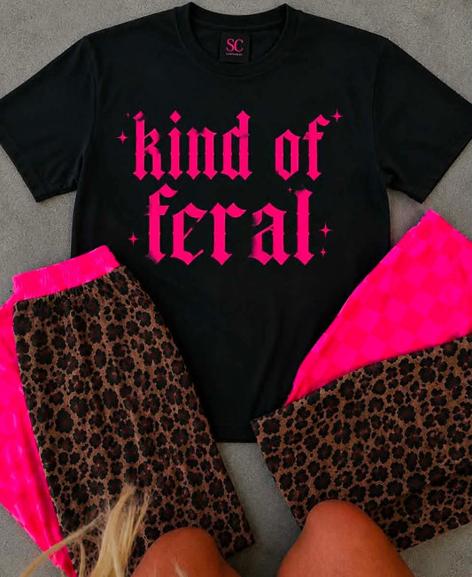 Kind of Feral Vibrant Pink Tee Adult & Youth