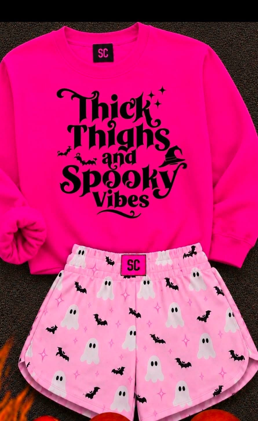 Thick Thighs & Spooky Vibes Pullover Youth & Adult