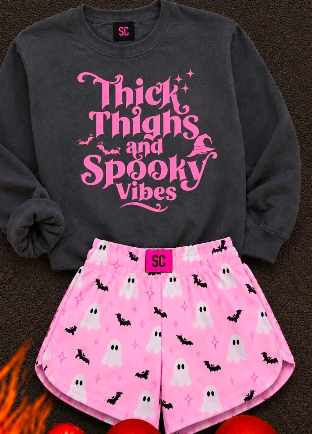 Thick Thighs & Spooky Vibes Pullover Youth & Adult