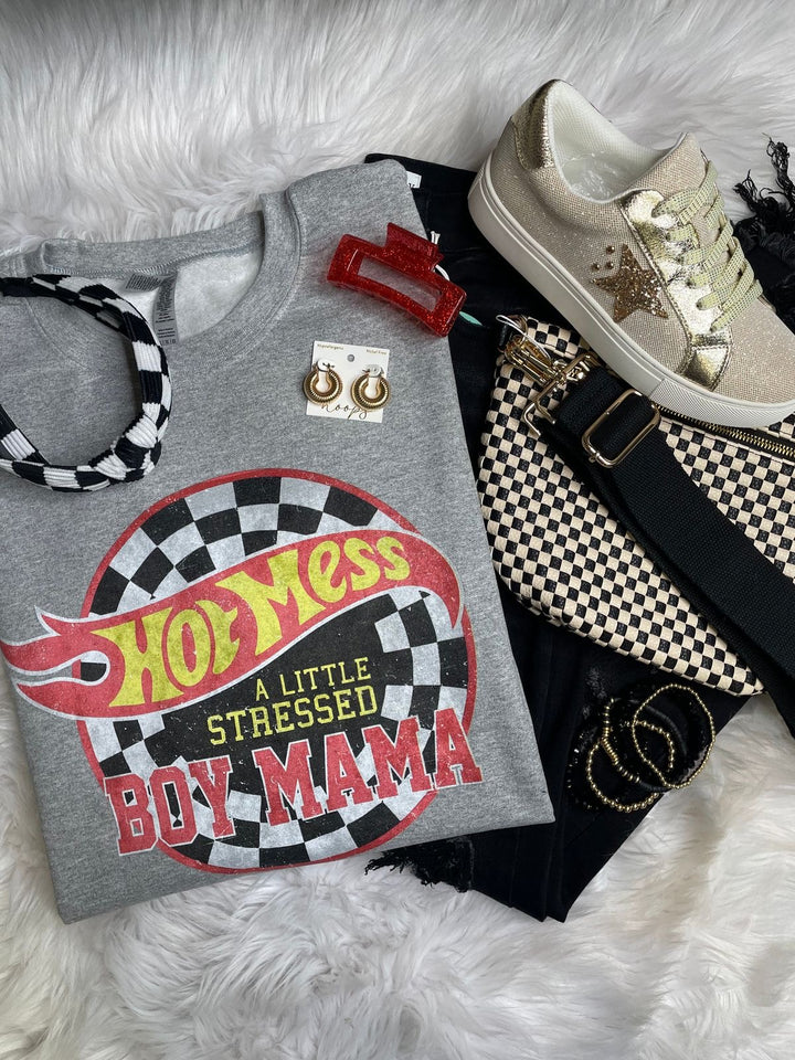 Hot wheel boy mom ADULT TEE OR PULLOVER