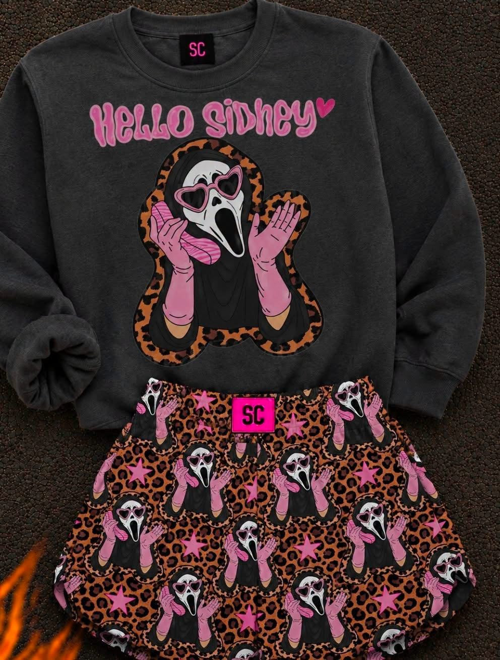 Hello Sidney Ghost Face Cheetah Pullover Youth & Adult