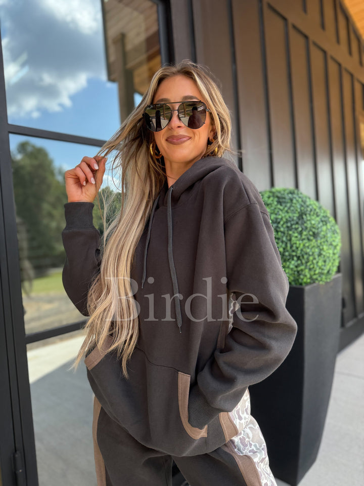 Charcoal Camo Stripe Hoodie ONLY