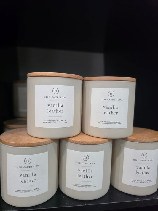 Vanilla Leather 14oz Candle