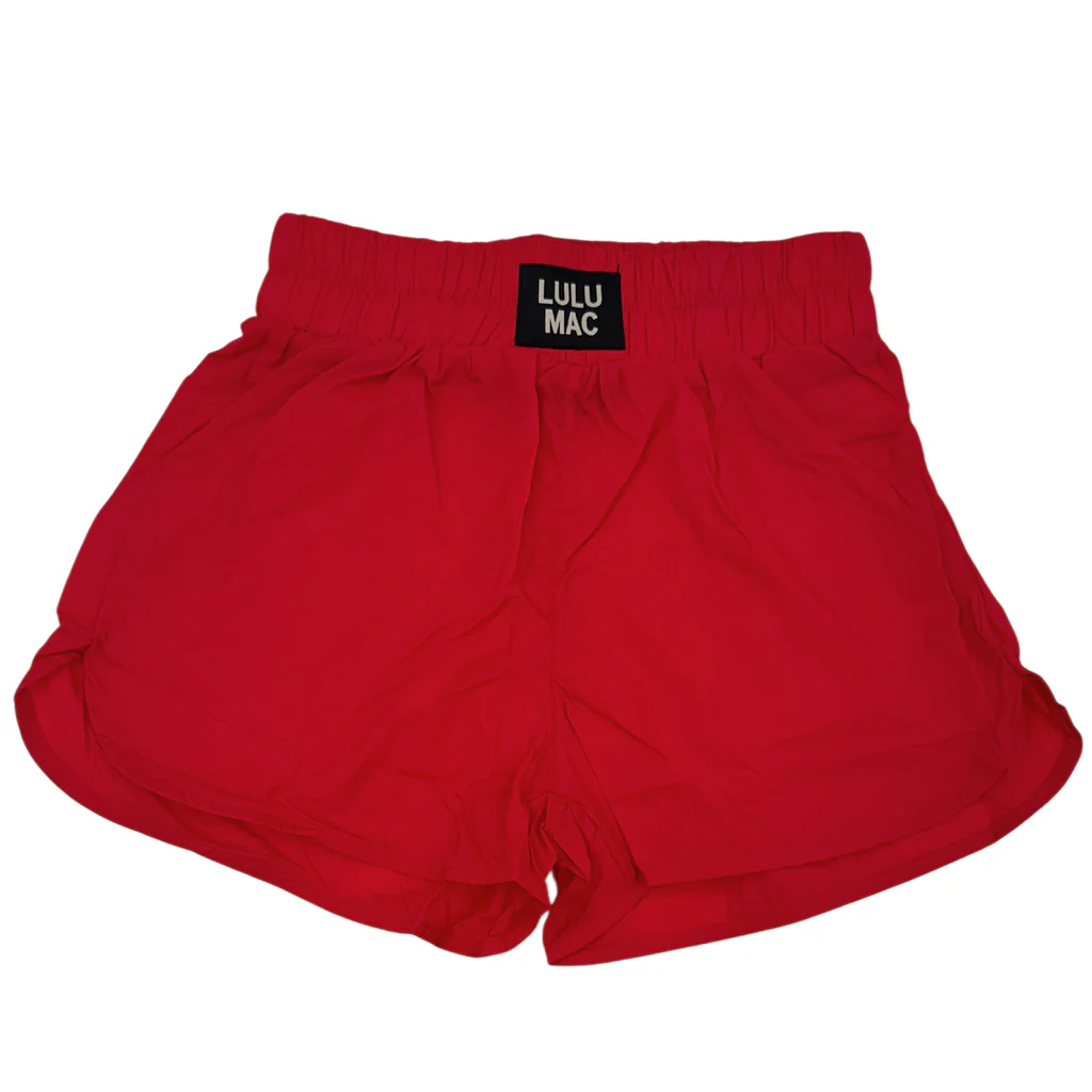 LULU MAC KIDS RED SOLID SHORTS
