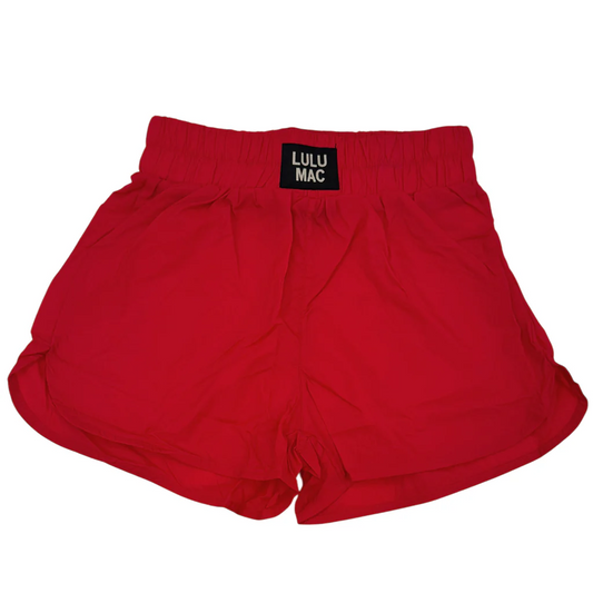 LULU MAC KIDS RED SOLID SHORTS