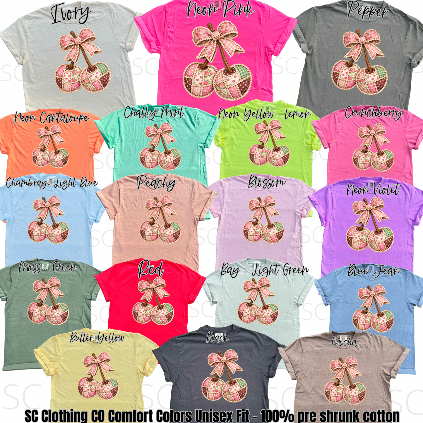 Sunny’s Pink Cherry Faux Patchwork Tee