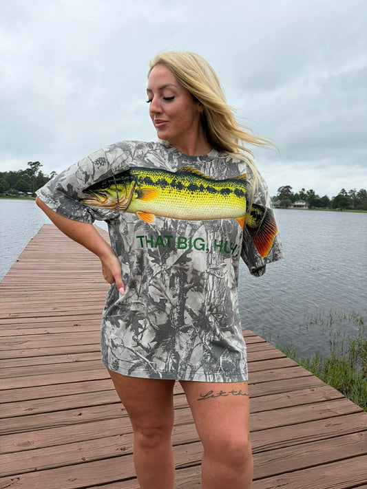 That Big, Huh? Bass - Camo Oversized tee