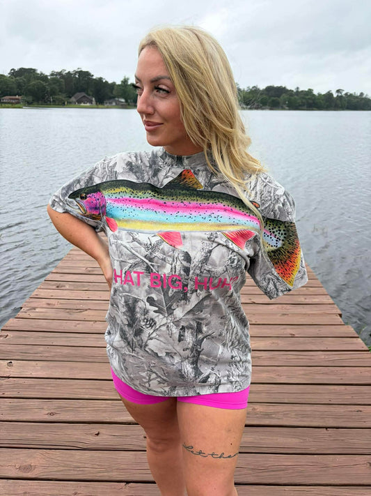 That Big, Huh? Trout - Camo Oversized tee