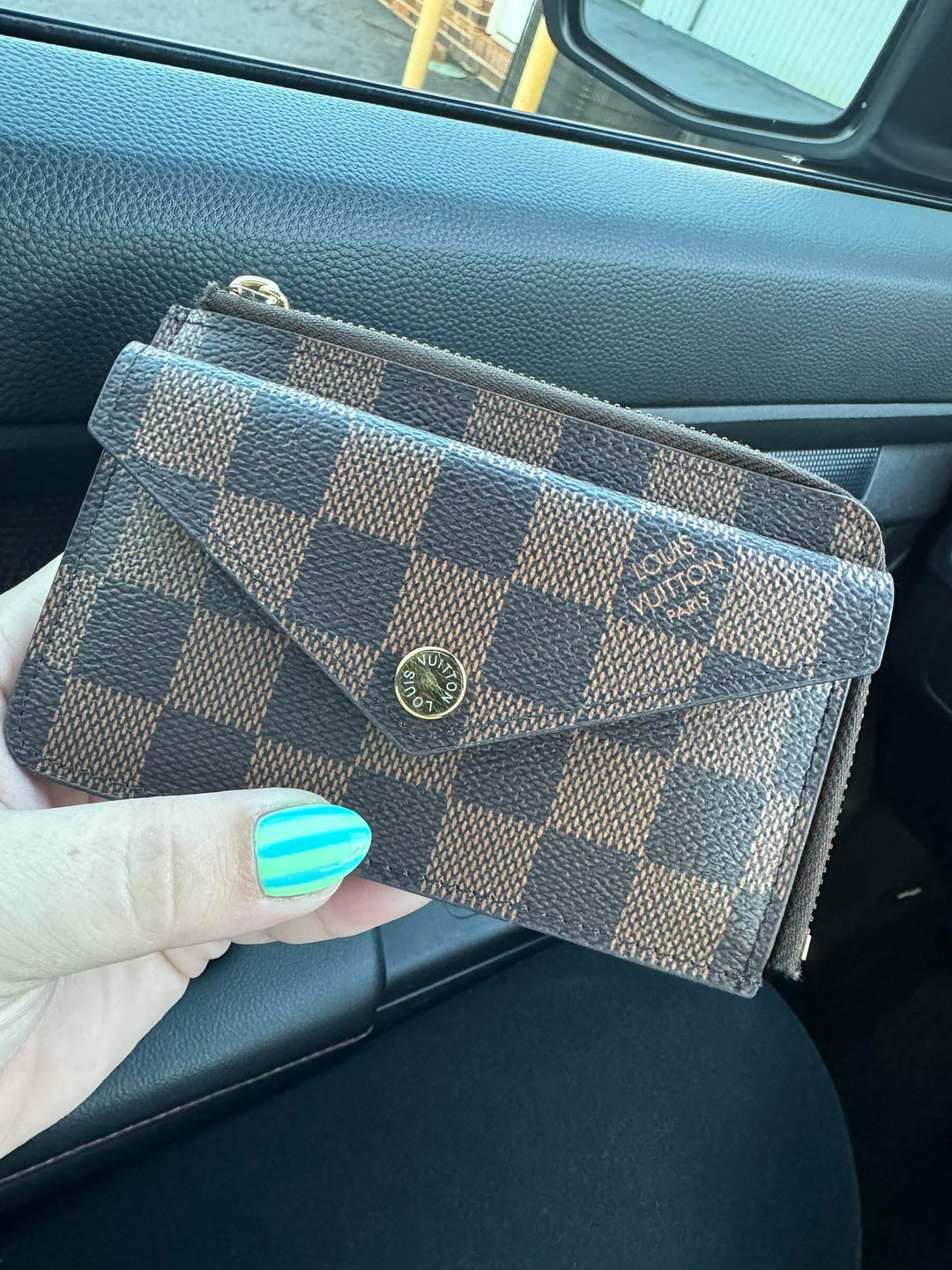 One button zip wallet coin pouch