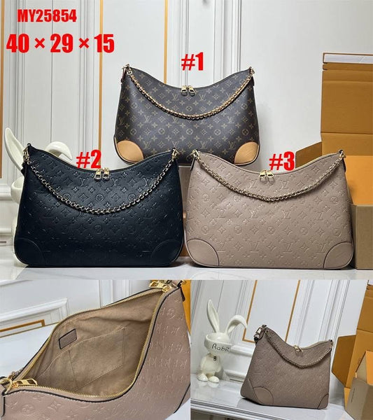 Vee embossed Shoulder strap with extra gold chain