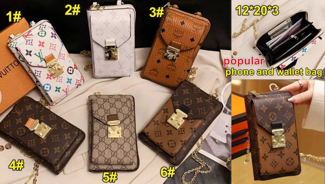 Vee Phone Wallet Combo with gold chain