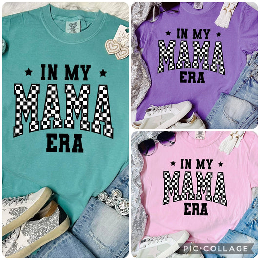 In my mama era checkered Tee or Pullover