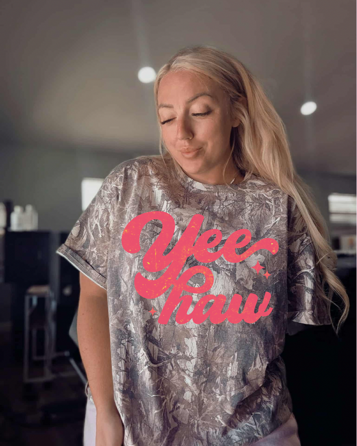 Camo Oversized Tee Yee-Haw