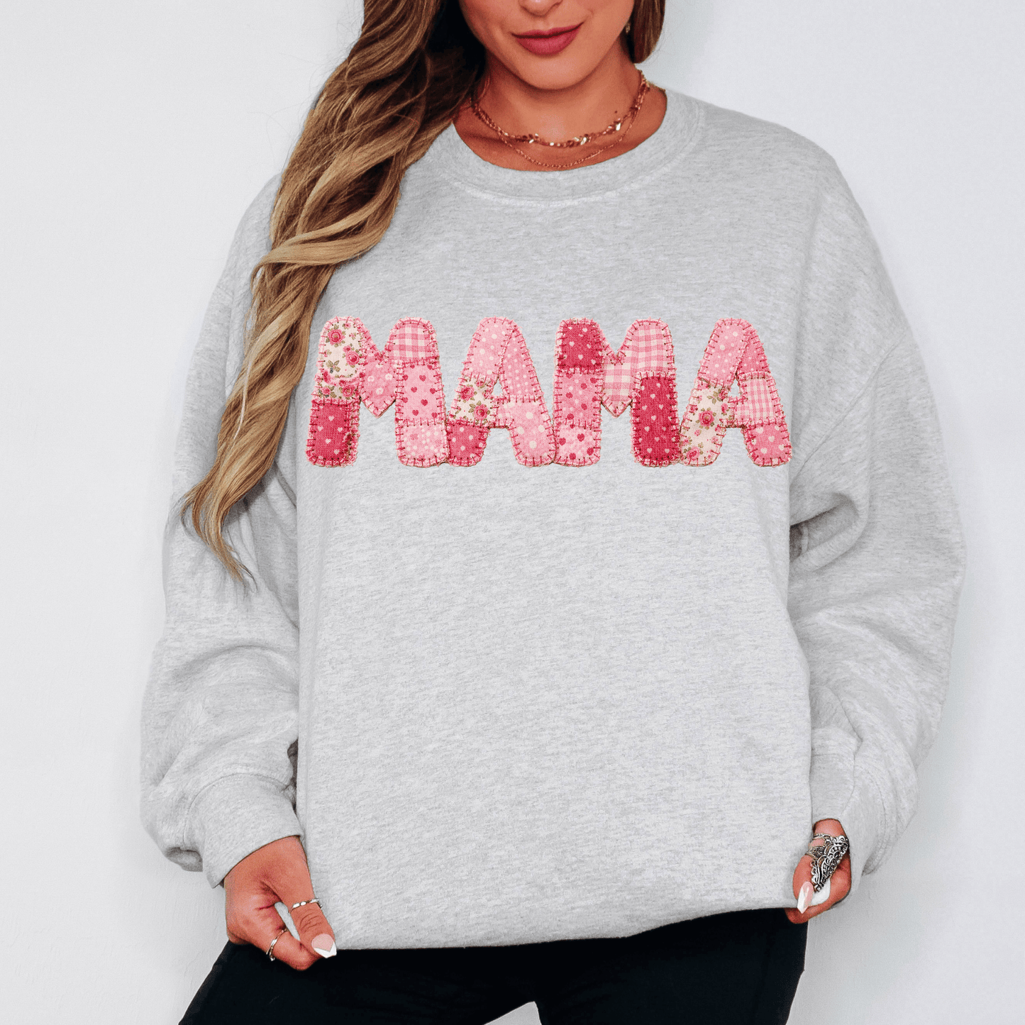 “Mama” Patchwork Pullover