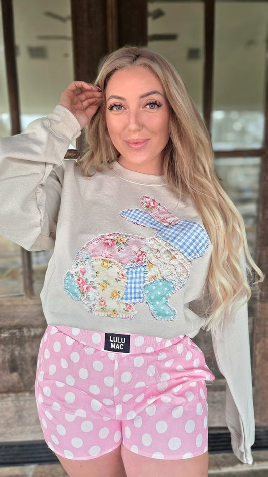 LIGHT PINK LULU MAC POLKADOT POCKET SHORTS